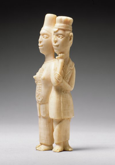 Figure di un uomo in abiti europei e una donna africana, Congo da African